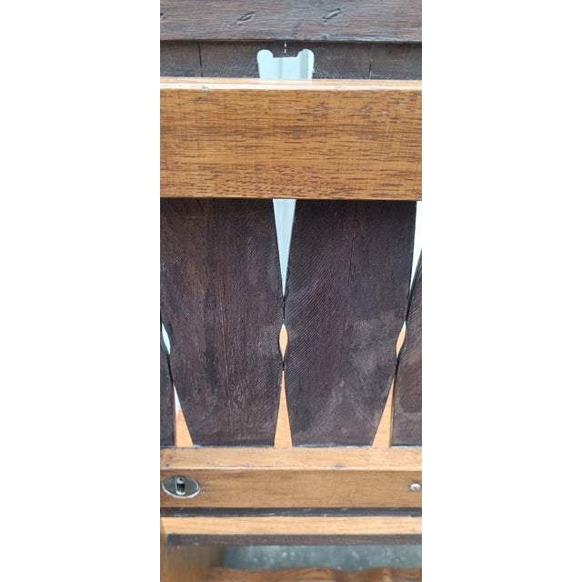 Oak Benches with Backrests, 1960s, Set of 2 For Sale - Image 10 of 13