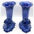 American Fulper Pottery Blue Flambe Crystalline Cornucopia Vases - A Pair For Sale - Image 10 of 13
