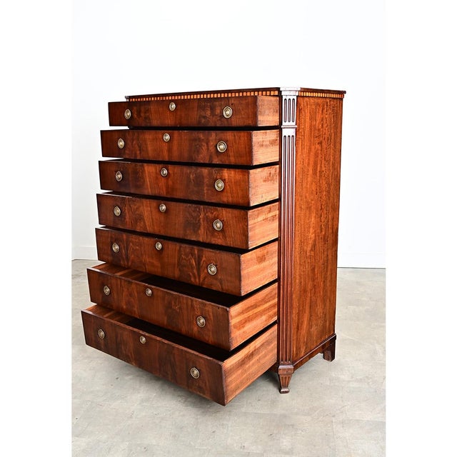 Dutch 19th Century Seven-Drawer Mahogany Chest For Sale - Image 12 of 15