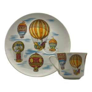 Vintage Hot Air Balloon Cup & Plate