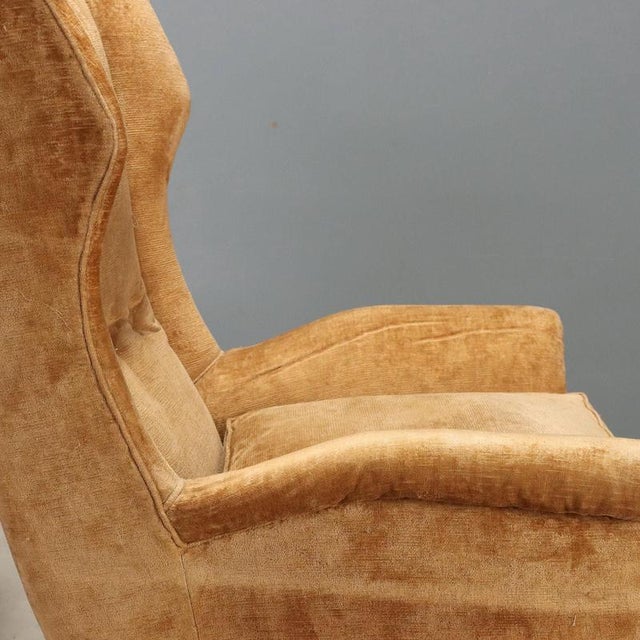 Vintage Italian Velvet Bergère Lounge Chairs, 1950s, Set of 2 For Sale - Image 5 of 11