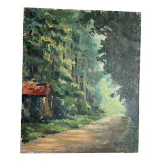 Hallard, Landscape with Forest, 1920s-1940s, Painting For Sale