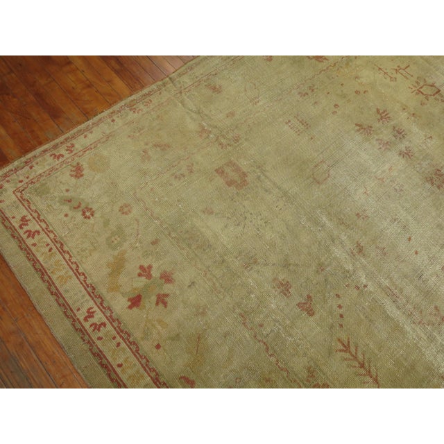 Late 19th Century Antique Zabihi Collection Turkish Oushak Worn Rug For Sale - Image 11 of 11