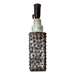 Lampfoot Table Lamp in Stoneware with Dots and Relief from PM Keramik, Denmark, 1970s For Sale