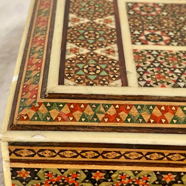 Persian Micro-Mosaic Marquetry Inlaid Trinket Box For Sale - Image 10 of 12