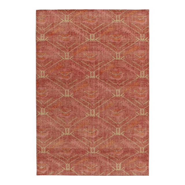 Rug & Kilim’s Distressed Ave Rug in Dark Red, 10x14 For Sale