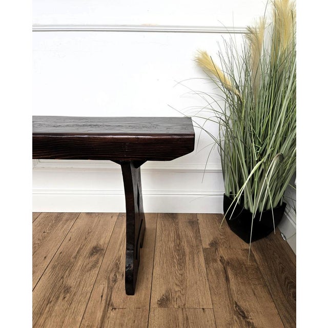 Italian Antique Wooden Bench, 1890s For Sale - Image 4 of 10
