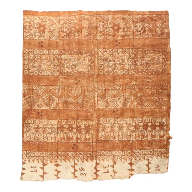 Antique XL Tongan Ngatu Barkcloth Textile For Sale
