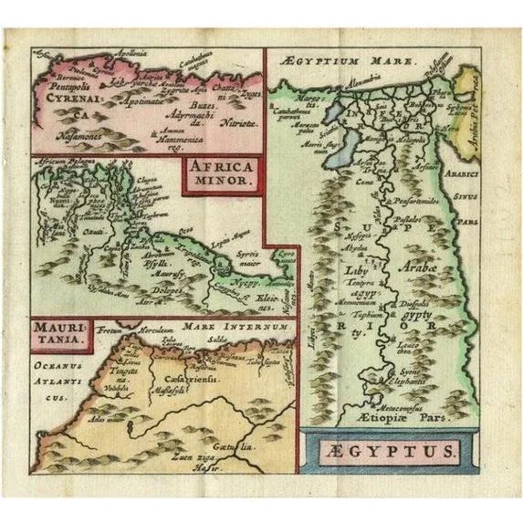 Paper Antique Map of North Africa from Aeg, 1672 For Sale - Image 7 of 7