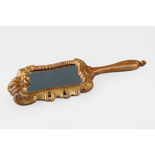 Wooden Hand-Held Mirror, France, 1950s For Sale - Image 6 of 11