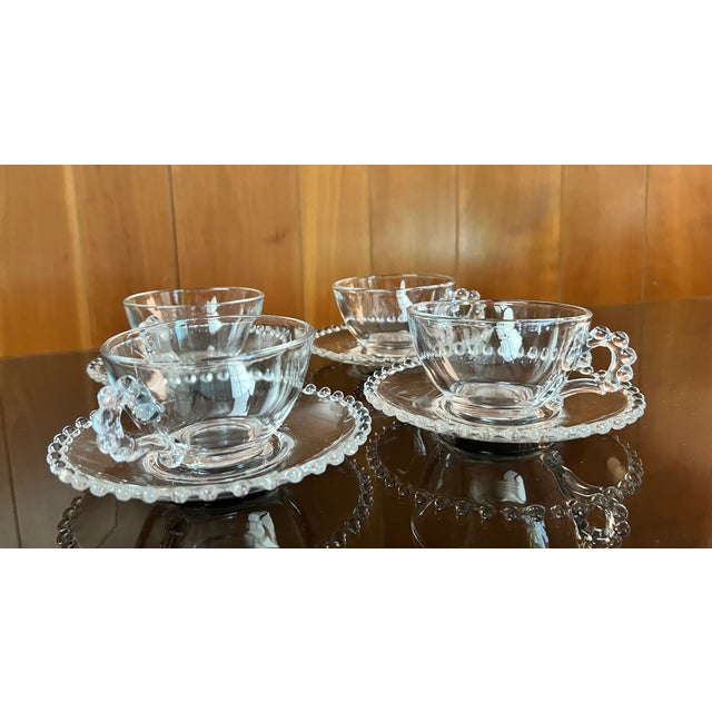 Vintage Imperial Candlewick Cup and Saucer - Set of 4 For Sale In Saint Louis - Image 6 of 10