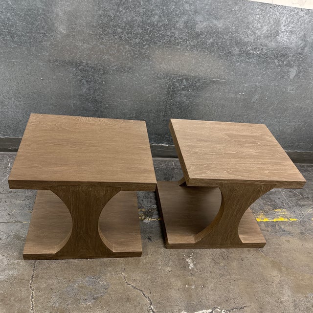 Contemporary Brownstone Palmer Driftwood End Tables, Pair For Sale - Image 3 of 12