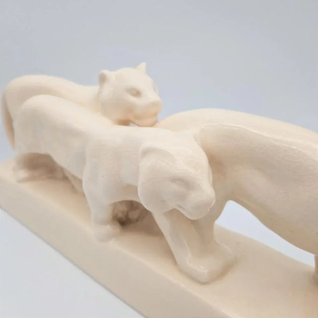 Large Art Deco Lion Figurine, 1930s, in Flawless conditions. Designed 1920 to 1949 This piece has an attribution mark, I...