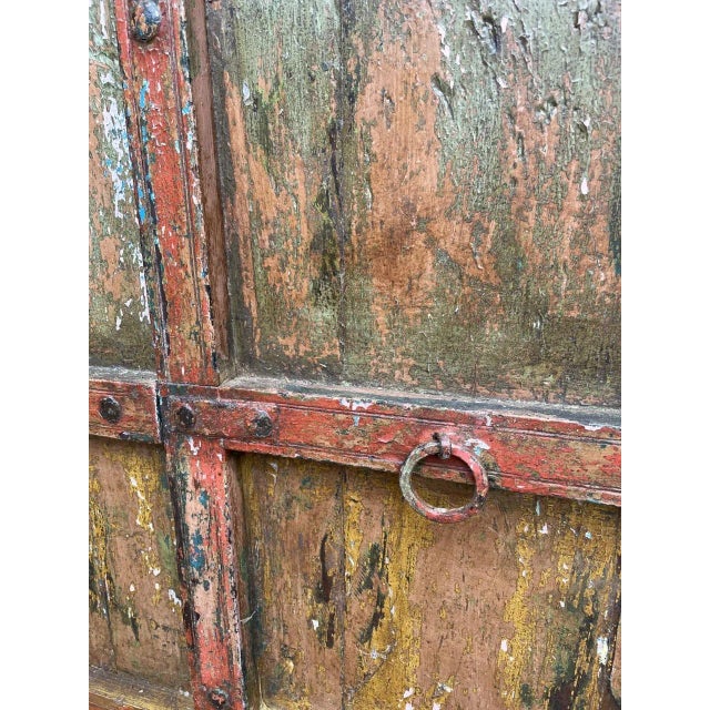 Wood 18th Century Large Rustic Wooden Primitive Shutter or Small Door From India For Sale - Image 7 of 9