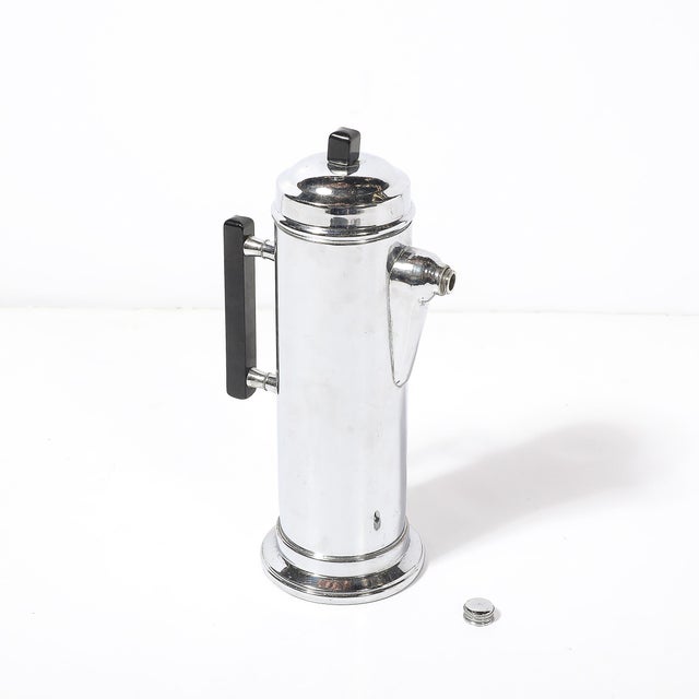 1930s Art Deco Chrome & Black Bakelite Cocktail Shaker For Sale - Image 12 of 13