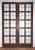 C. 1910 pair of 10 light French double doors with leaded glass panes. Doors are done in beautiful dark chestnut and have...