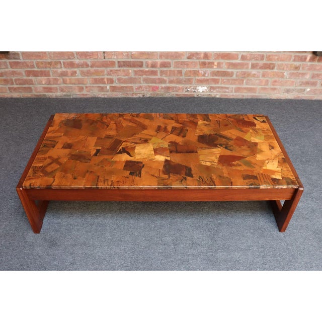 Brazilian Modern Rosewood and Copper Mosaic Coffee Table by Percival Lafer For Sale - Image 15 of 18
