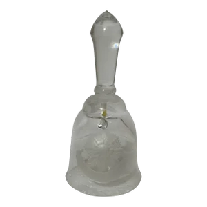 Vintage 20th Century Toujours Pret "Always Ready" Etched Crystal Dinner Bell