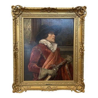 Alex De Andreis Portrait of a Musketeer, Signed Oil on Canvas For Sale