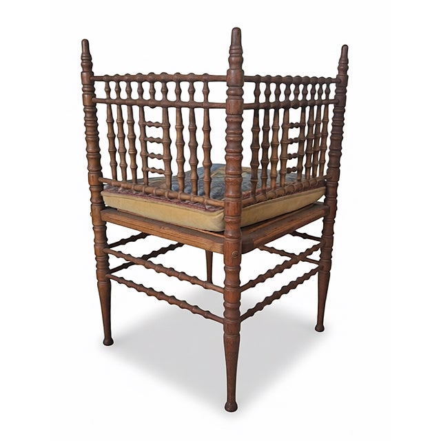 Victorian Antique Victorian Bobbin Turned Needle Corner Chair For Sale - Image 3 of 5