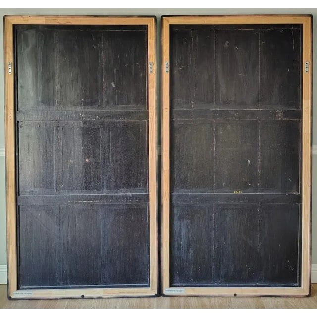 A Set of Extra Large Antique Chinese Painting on Wood Panels For Sale - Image 15 of 16