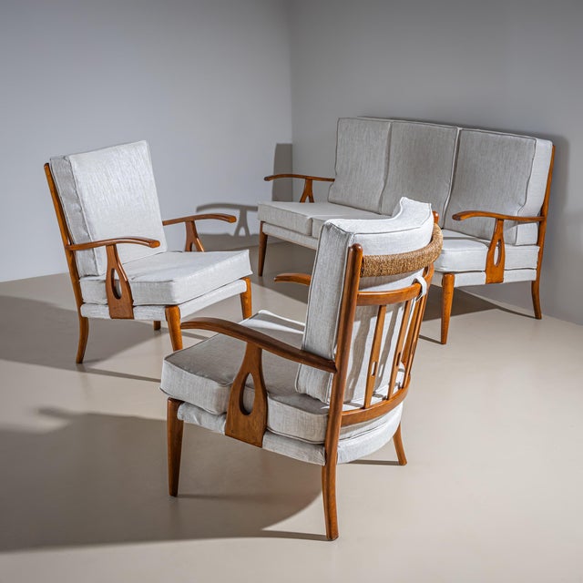 Mid-20th Century Seating Group with curved Armrests For Sale - Image 15 of 15