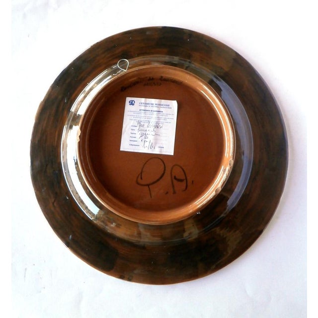 Vintage Italian Art Ceramic Rossicone Pharmacy Plate by Franz Borghese, 1980 For Sale - Image 9 of 11
