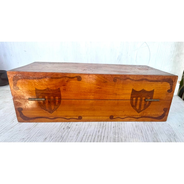 Rare Antique Coast Guard Handmade Inlaid Travel Backgammon Set For Sale - Image 9 of 12
