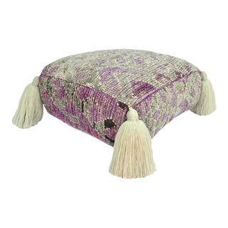 Lavender and Gray Pouf For Sale