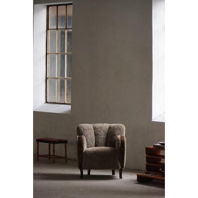 Danish Modern Art Deco Lounge Chairs in Lambswool and Birch, 1940s, Set of 2 For Sale - Image 9 of 18