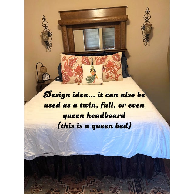 Antique Oak Fireplace Mantel With Mirror, C. 1895 For Sale - Image 9 of 9