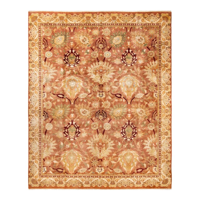 Eclectic, One-of-a-Kind Hand-Knotted Area Rug - Brown, 9' 3" x 11' 8" For Sale