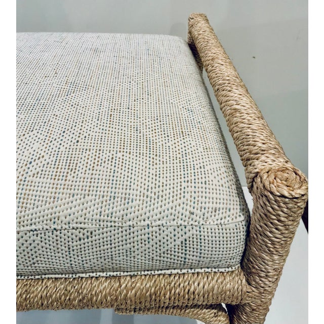 Contemporary Currey & Company Natural Rope Olisa Ottoman For Sale - Image 3 of 5
