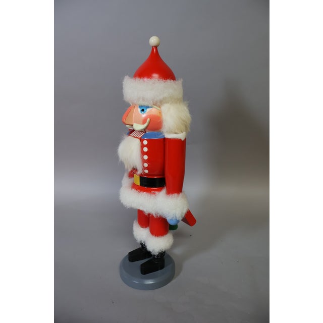 Vintage Erzgebirge East German GDR Wooden Santa Claus Christmas Nutcracker, 14" For Sale - Image 4 of 7