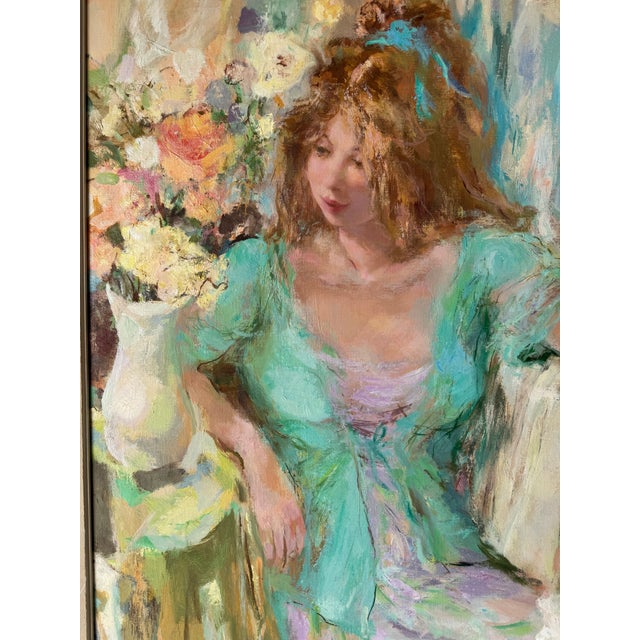 1970s Vintage " It's Spring" by Wallace Bassford (American, 1900-1998) Oil on Canvas Painting For Sale - Image 5 of 12