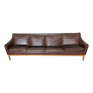 Mid Century Danish Leather Sofa by Erik Worts For Sale