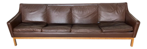Mid Century Danish Leather Sofa by Erik Worts