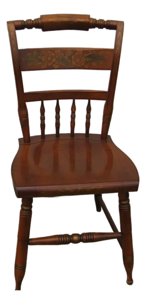 1980s Hitchcock Farmhouse Signed Chair Brown