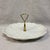 1960s Vintage California Pottery Cream White Relish Dish Tray With Gold Metal Handle For Sale - Image 5 of 12