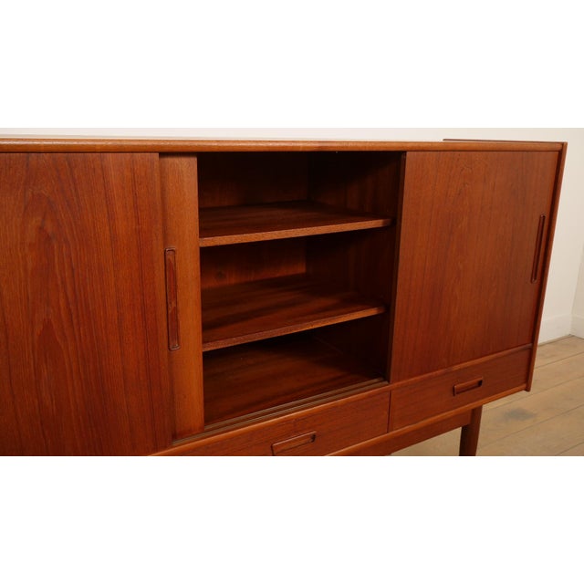 Vintage Brown Highboard in Teak For Sale - Image 10 of 16