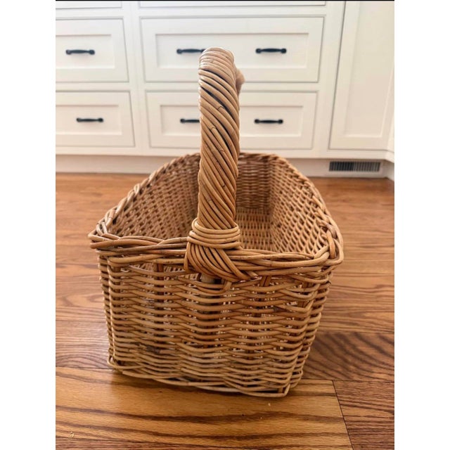 Wood Vintage XXL Handwoven Basket 30" X 16" For Sale - Image 7 of 9