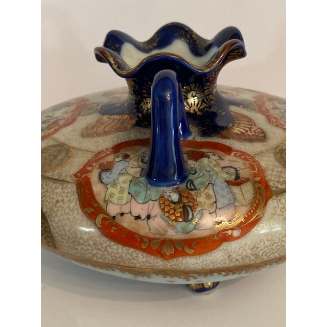 Ceramic Kutani Japanese 3 Leg Porcelain Vase For Sale - Image 7 of 14
