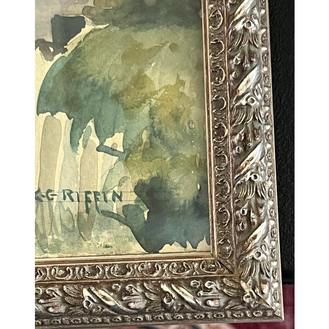 American Vintage Nina Kickbusch Gibbons Framed Architectural Watercolor For Sale - Image 3 of 12