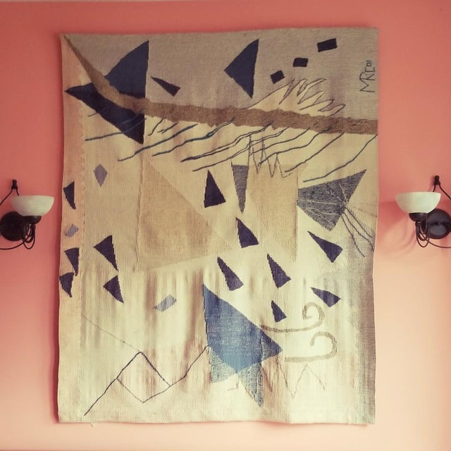 This piece is composed of 2 tapestries of the Law of Three Series the Triangle III and Triangle V - in this photo Triangle...