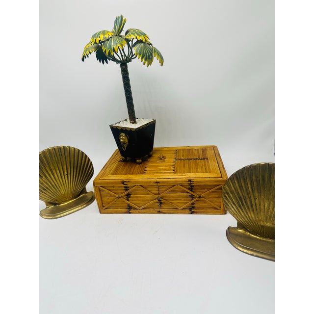 Hollywood Regency Vintage Tole Palm Tree For Sale - Image 3 of 6