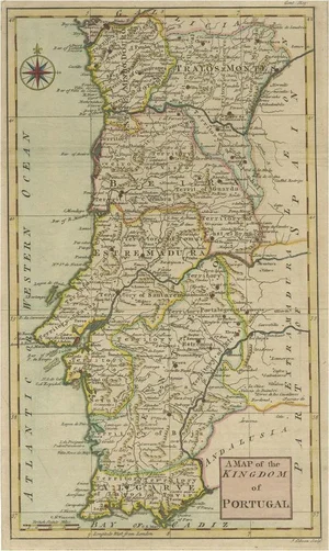 Antique Map of Portugal from the Gentlemans Magazine, 1758