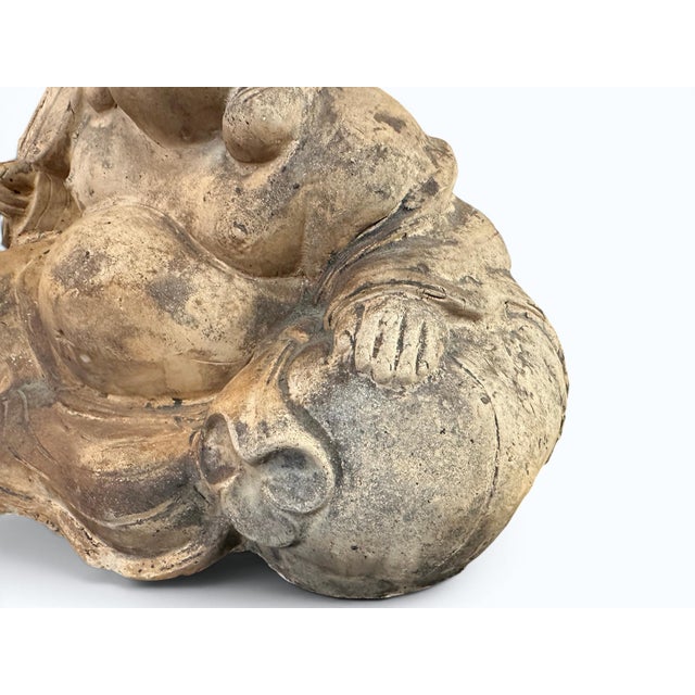 Ceramic Earthenware Japanese Hotei, Laughing Buddha, Meiji Period (1868-1912) For Sale - Image 7 of 9