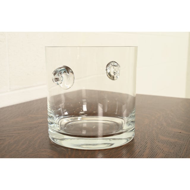 Late 20th Century Late 20th Century Tiffany & Co. Modern Clear Crystal Champagne Ice Bucket With Scrolled Handles For Sale - Image 5 of 15