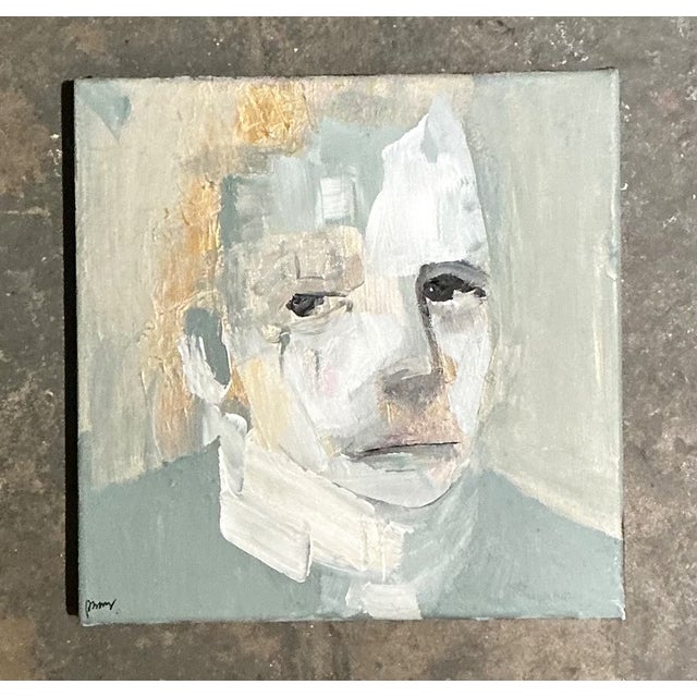 Vintage Abstract Expressionist Portrait Oil on Canvas For Sale - Image 9 of 12