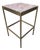 Brass and Rose Quartzite Side Table For Sale
